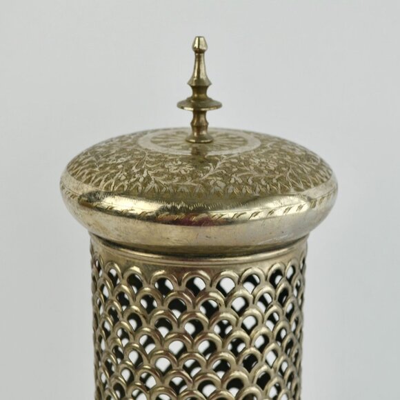 Silverplate Vintage Embossed Silver Candle Lantern MISSING BASE - Picture 2 of 8